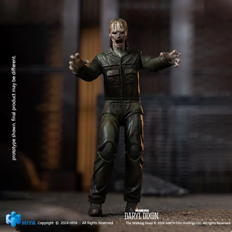 PRE ORDER - 1/18 Scale HIYA 4-Inch Action Figure: The Walking Dead Daryl Dixon Dark Eyes Walker Collectible - Perfect for Display, Gift Giving & The Walking Dead Fans Collection