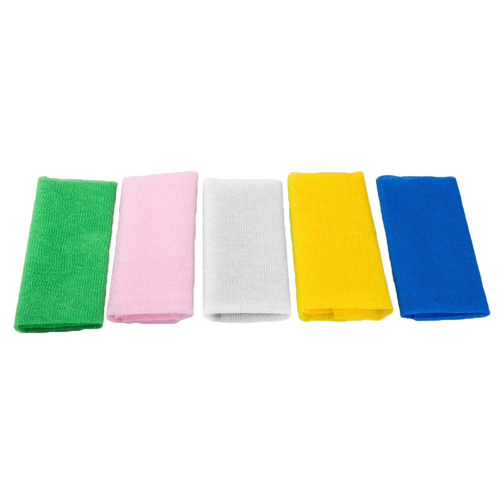 Healifty 5-Pack Exfoliating Bath Towels - Extra Long Back Scrubber for Deep Cleansing & Skin Renewal - Perfect for Shower, Spa, and Post-Workout Use