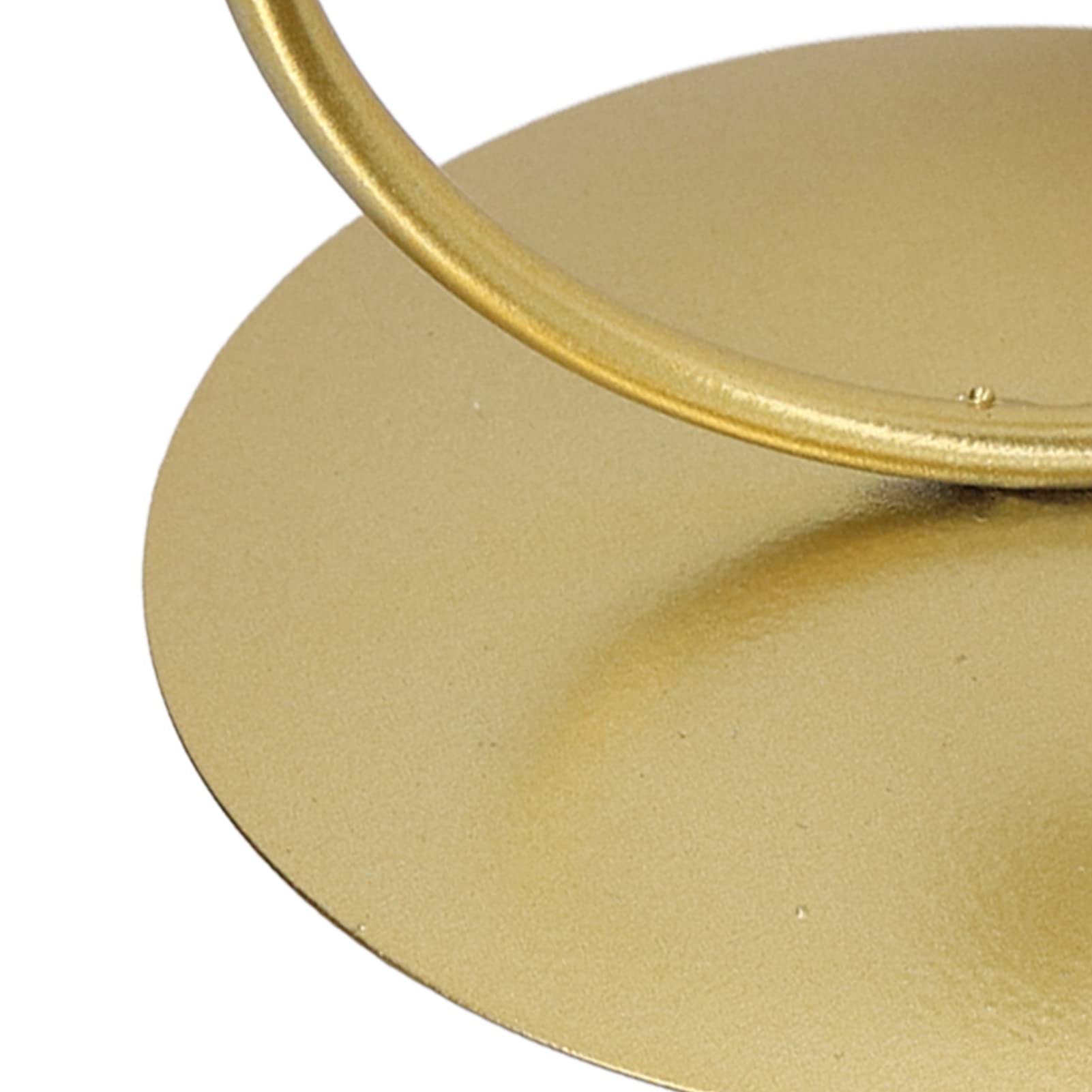 Golden Iron Round Candle Holder - Elegant Modern Candlestick for Home Decor, Wedding Centerpiece & Tabletop Decoration - Perfect for Dining Tables, Fireplace Mantels & Romantic Ambiance