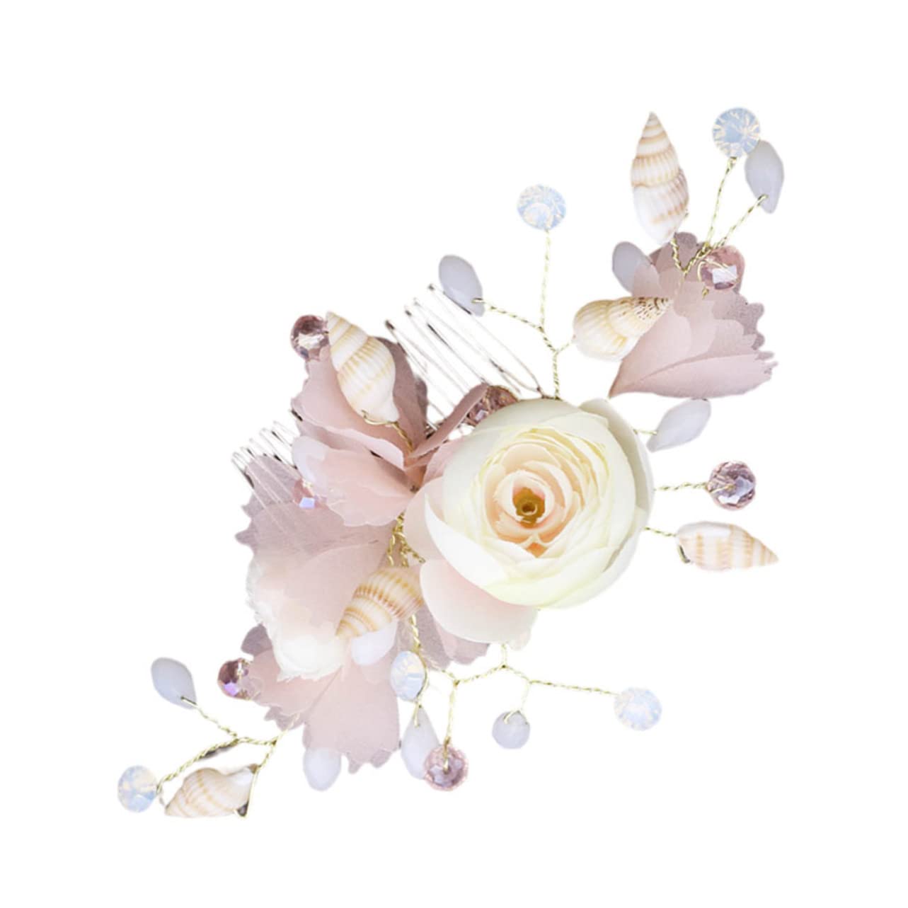 Minkissy Crystal Flower Bridal Hair Comb - Elegant French Barrette Wedding Headpiece for Bride, Women's Prom & Special Occasion Hair Accessories | Perfect for Weddings, Proms, and Formal Events