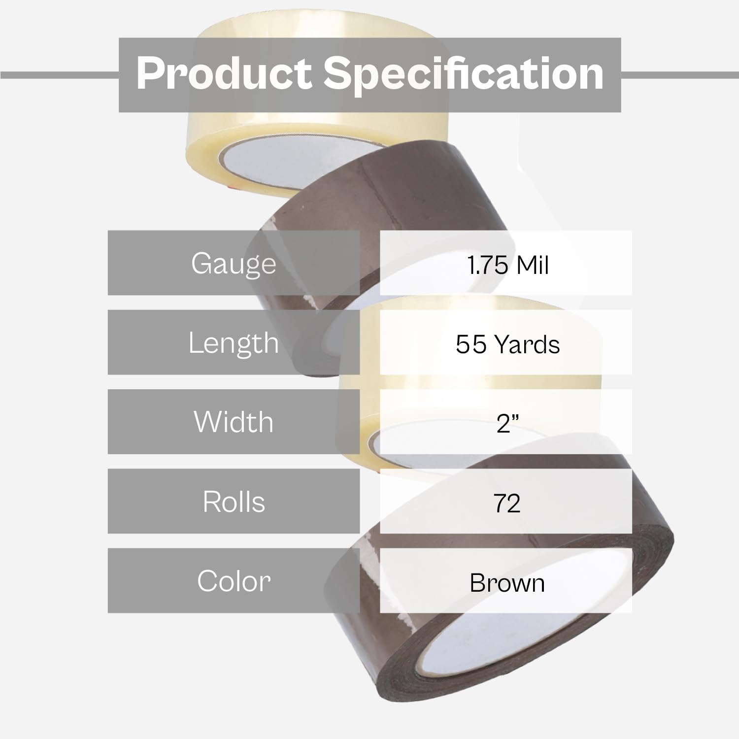 72 Rolls Heavy Duty Brown Packing Tape - 2 Inch x 55 Yards, Ultra Strong Shipping Tape for Mailing Boxes & Packages | Durable, Waterproof for Home, Office & Warehouse Shipping Needs