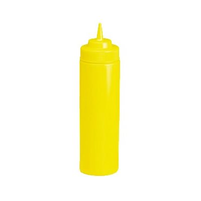 TableCraft 12 Oz Wide Mouth Squeeze Bottle - Durable Plastic Condiment Dispenser for Ketchup, Mustard, Sauces - Perfect for Restaurants, Home Kitchens & Outdoor BBQs (Yellow)