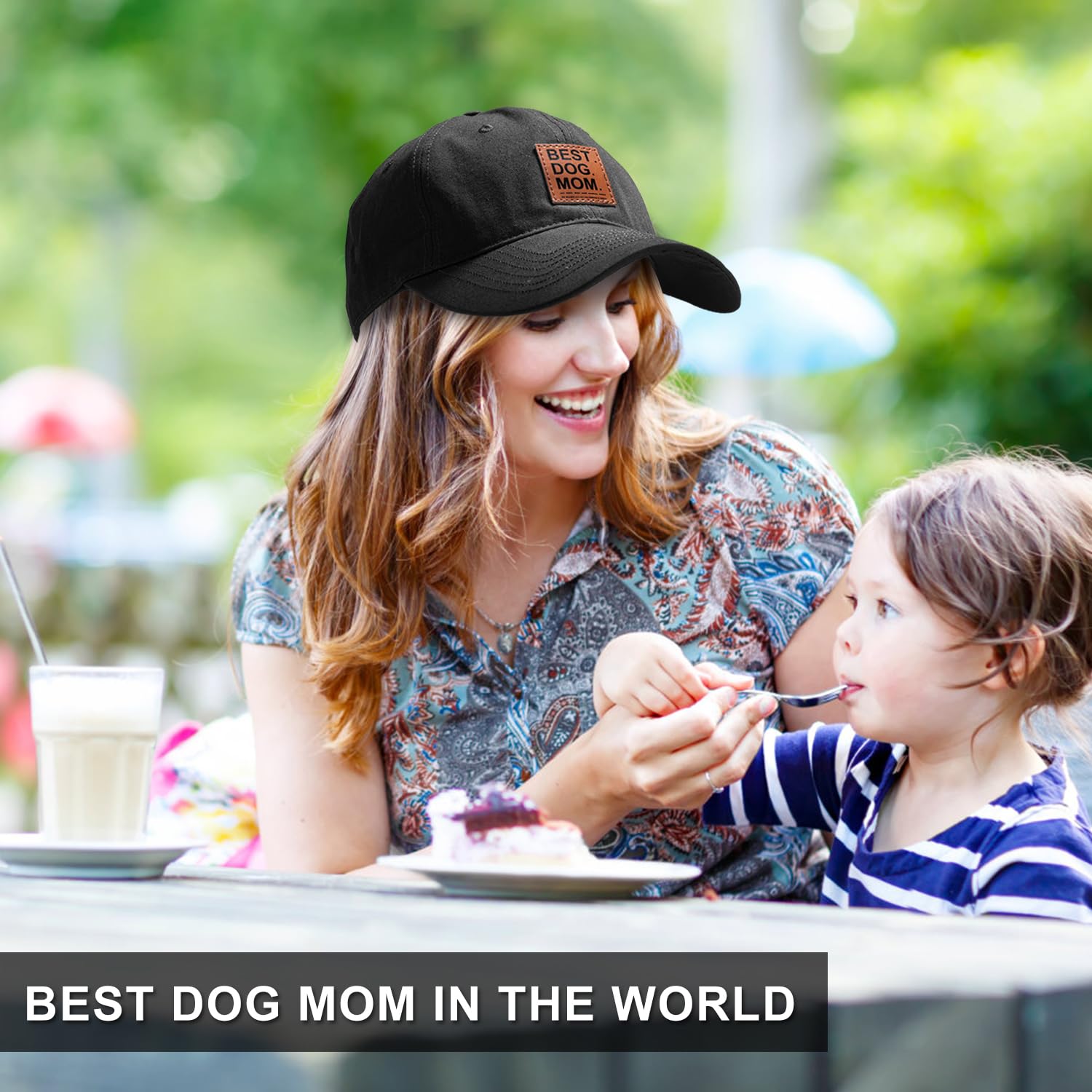 Dog Mom Hat - Adjustable Black Cotton Baseball Cap for Women - Perfect Gift for Dog Lovers, Mothers Day & Birthday - Ideal for Walks, Dog Parks & Outdoor Adventures