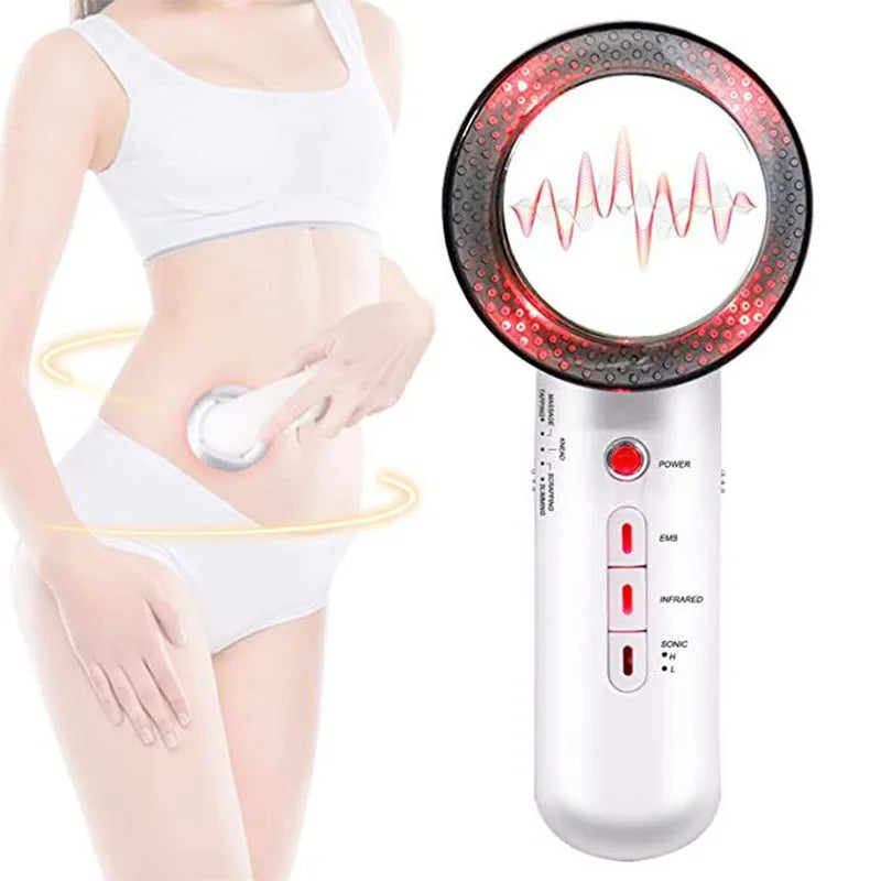 Professional Ultrasound Cavitation & EMS Fat Burner Machine - Body Slimming Massager for Weight Loss, Anti-Cellulite Treatment with Galvanic Infrared Technology | Home Use & Spa Treatment for Tummy, Arms, Thighs