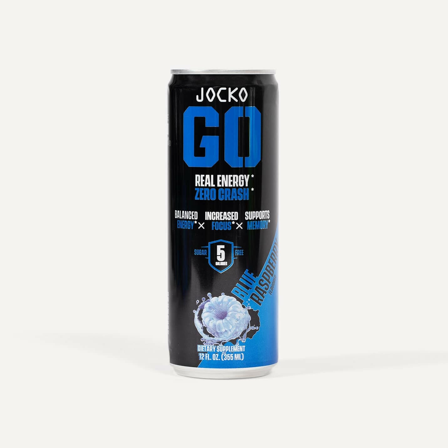 JOCKO GO Energy Drink - 12 Pack | Sugar-Free Pre Workout & Post Workout Supplement | Boost Energy & Focus for Gym, Running & Fitness