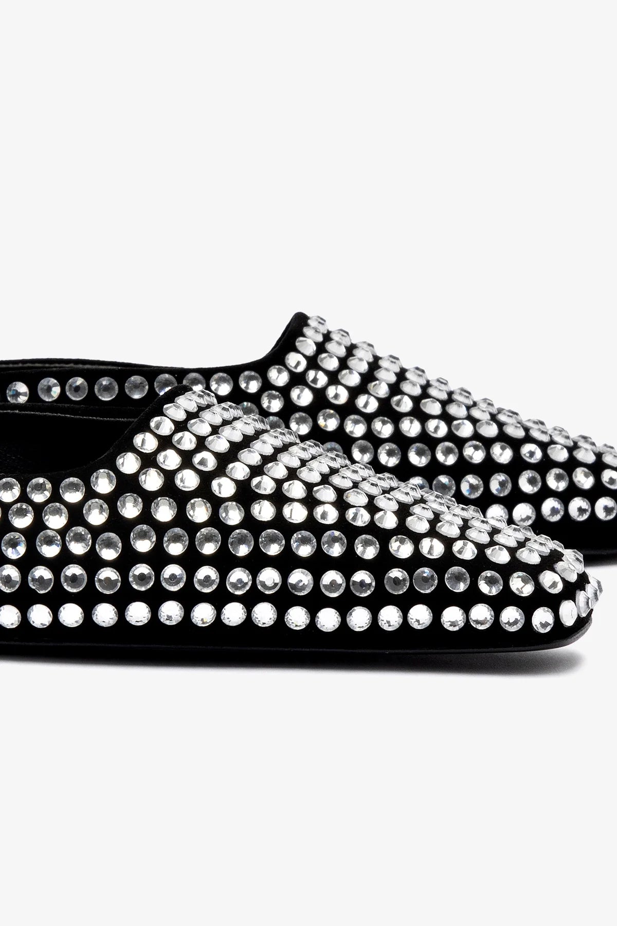 Amal Crystal Mule Shoes - Black Suede Slip-On Loafers for Women | Elegant & Comfortable Dress Shoes for Office, Party & Casual Wear