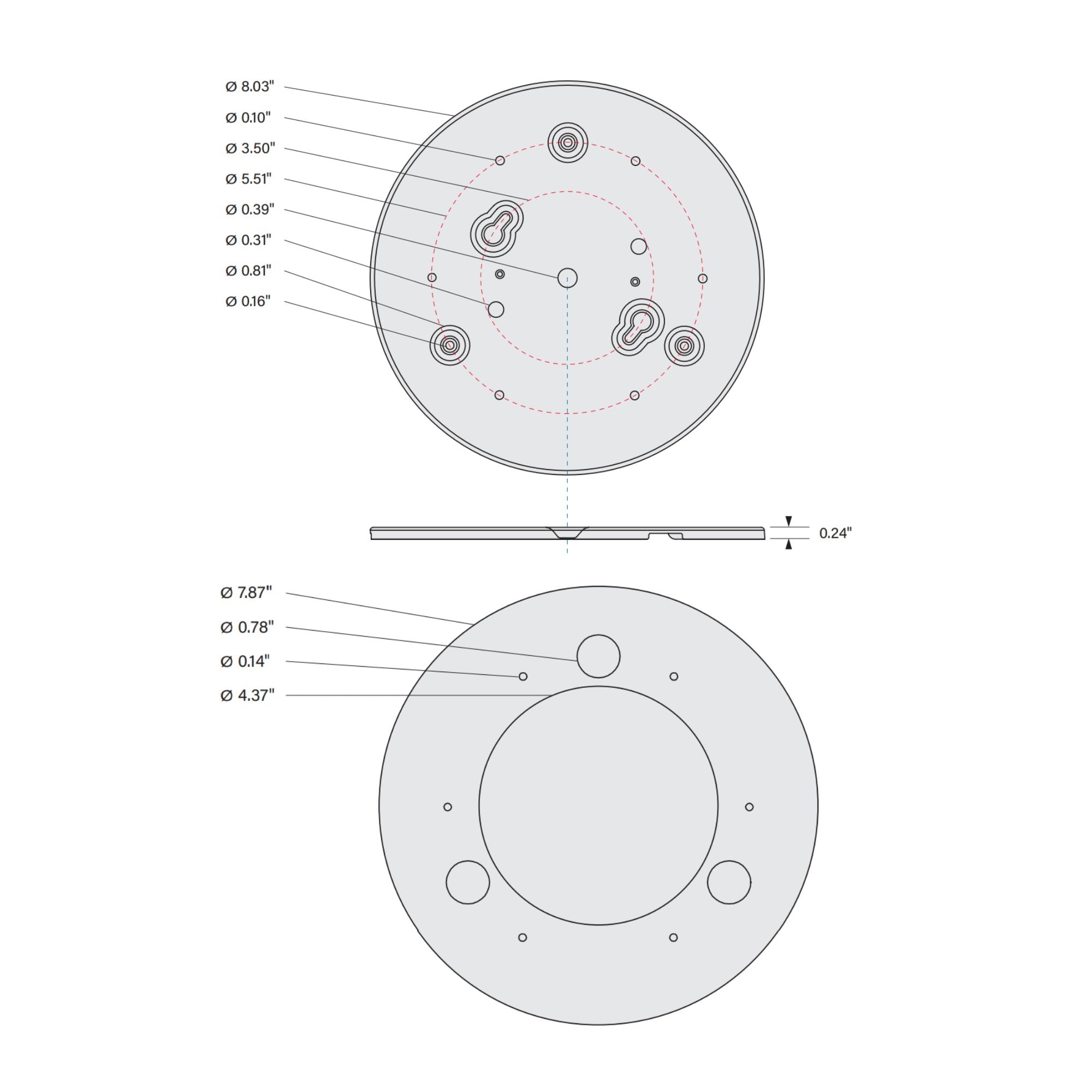 8 Inch Round Flush Mount LED Retrofit Kit - 3200 Lumens, Selectable CCT (3000K/4000K/5000K), 120-277V - Perfect for Kitchen, Bathroom & Basement Lighting