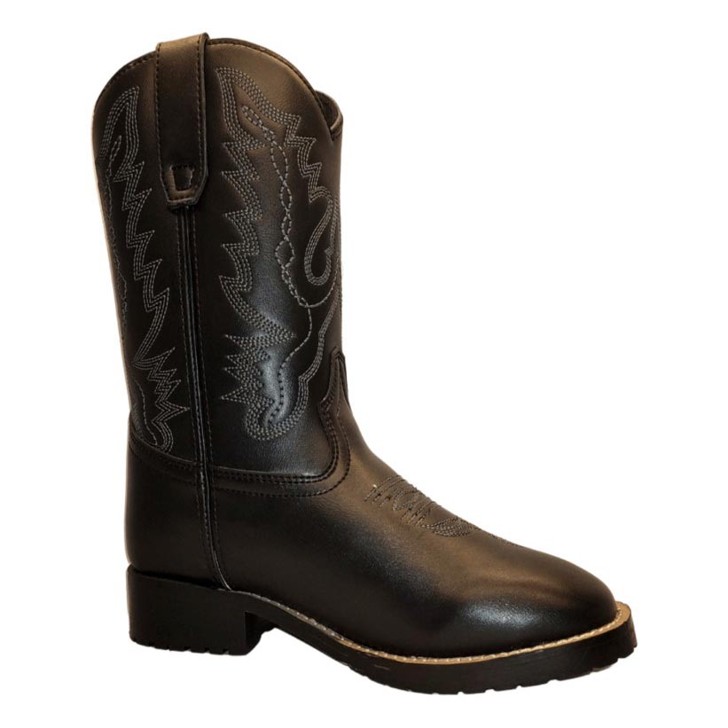 TuffRider Kids' Badlands Square Toe Western Boots - Durable Leather Cowboy Boots for Boys & Girls - Perfect for Rodeo, Horseback Riding & Country Style Outfits