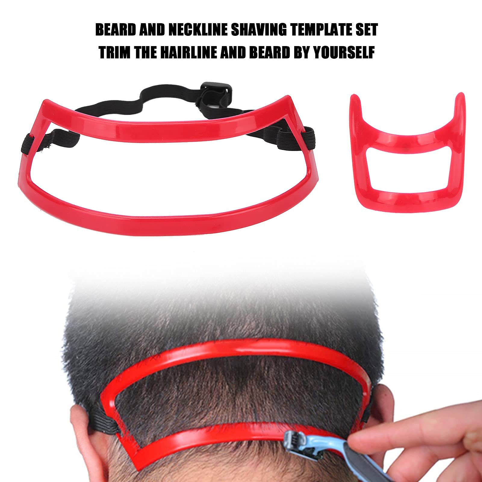 2Pcs Beard Shaping Tool Kit for Men - Professional Hairline & Neckline Guide for Goatee, Mustache & Facial Hair Grooming - Perfect for Home Barbering & Salon Use