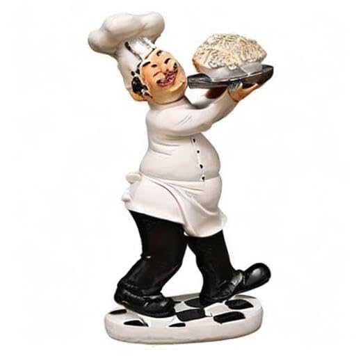 Italian Chef Figurine with Pasta - Kitchen Decor for Home & Restaurant Use