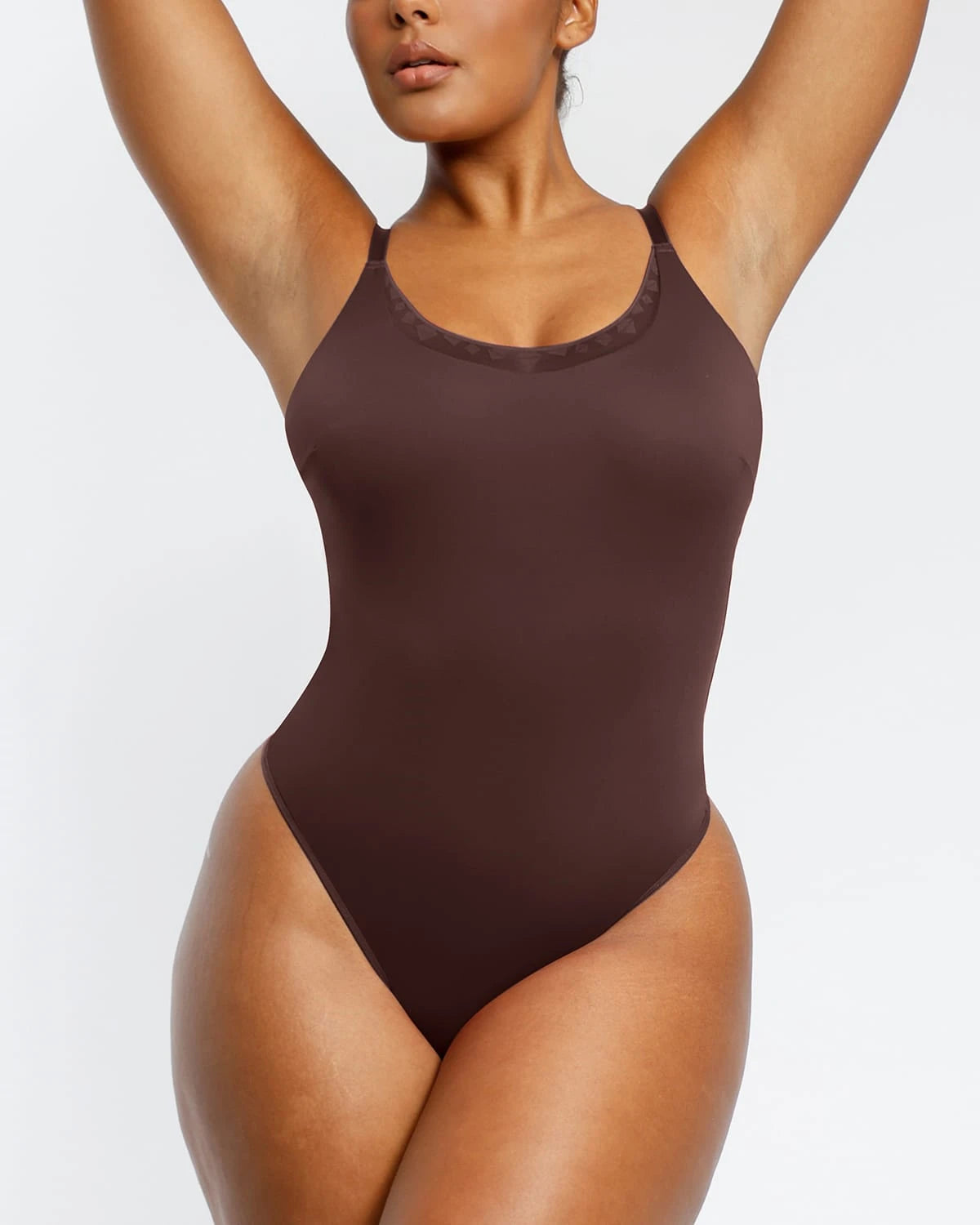 AirSlim® Lace Trim Cami Thong Bodysuit for Women - Sexy Lingerie Bodysuit with Adjustable Straps & Comfortable Fit - Perfect for Date Night, Boudoir Photography & Romantic Occasions