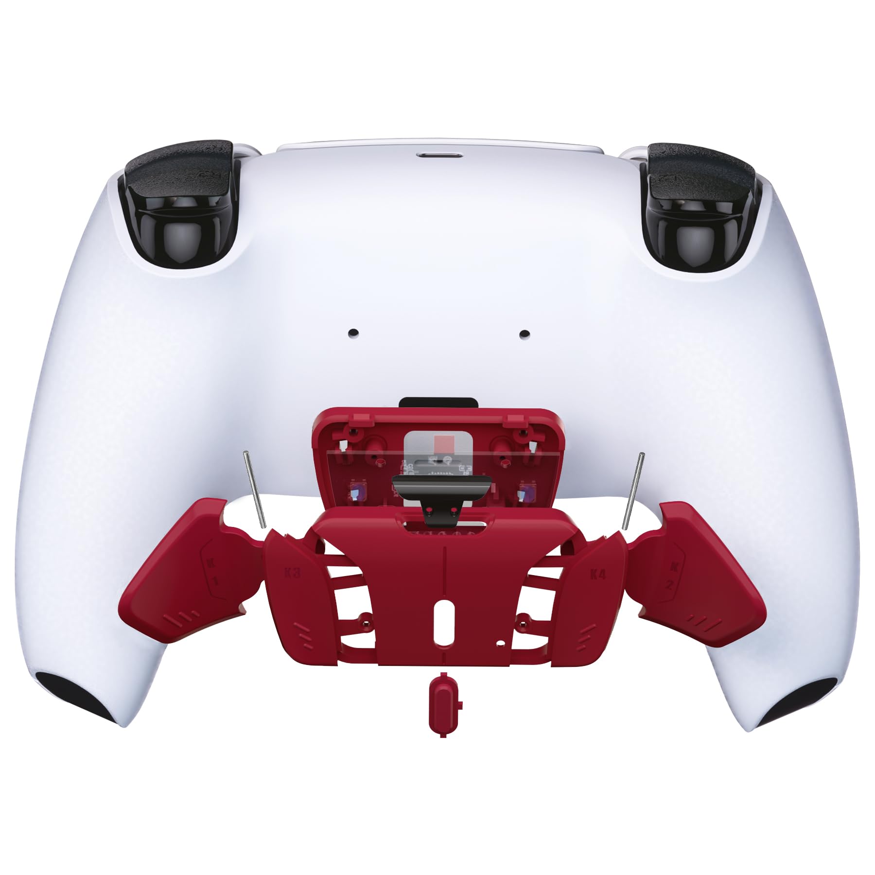 eXtremeRate K1 K2 K3 K4 Back Button Replacement for PS5 Controller - Volcanic Red | Compatible with RISE4 Remap Kit (Not Full Kit) | No Back Shell, Cables or Remap Board Included | Perfect for Gaming, Competitive Play & Custom Controller Mods