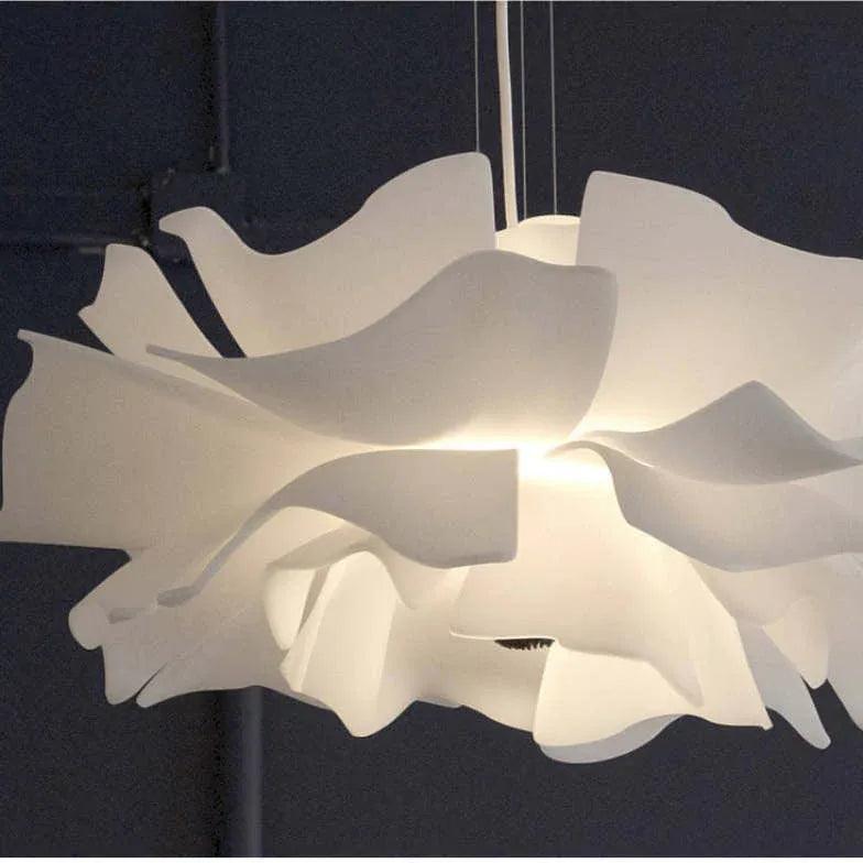Elegant White Flower-Shaped Pendant Light for Dining Room - Perfect for Kitchen Island, Breakfast Nook & Farmhouse Decor