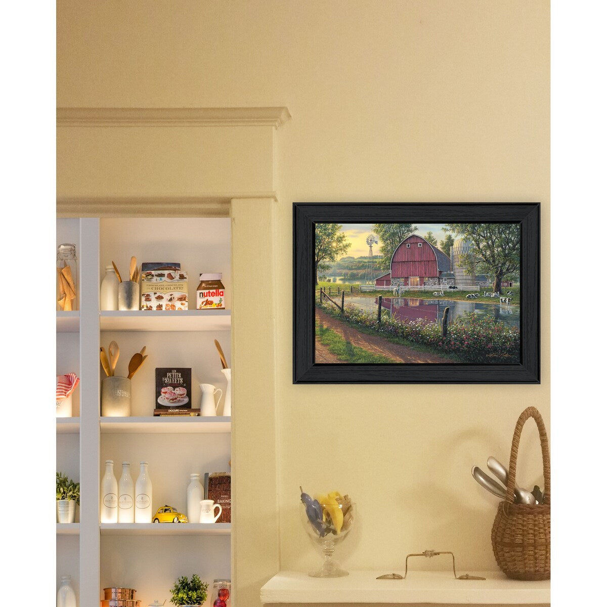 Barnyard Memories By Kim Norlien - Premium Ready to Hang Framed Art Print with Black Wood Frame - Perfect for Farmhouse Decor, Living Room Wall Art & Country Style Home Decor