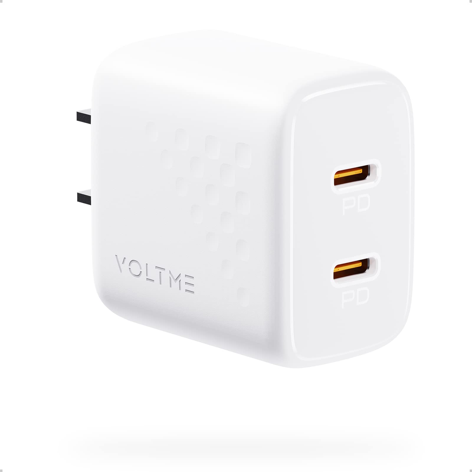 VOLTME 20W USB C Charger Block with Dual Port PD 3.0 Fast Charging - Compatible with iPhone 16/15/14/13/12, Galaxy S24/S23/S22/S21, Pixel 6 Pro - Perfect for Home, Office & Travel (White)