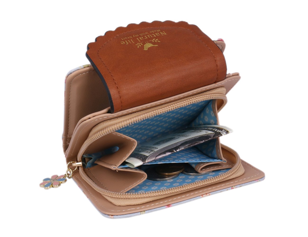 Women's Small Floral Wallet - Slim Coin Purse & Card Holder for Everyday Use, Travel, and Gifts