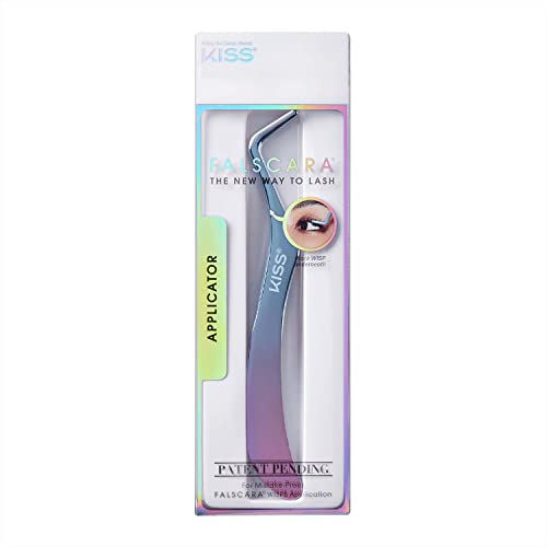 KISS Falscara DIY Eyelash Extension Kit - Wisp Applicator for Easy, Mistake-Proof False Eyelash Application | Ergonomic Handle for Featherlight Synthetic Reusable Lash Clusters | Perfect for Bridal, Party & Everyday Makeup Looks