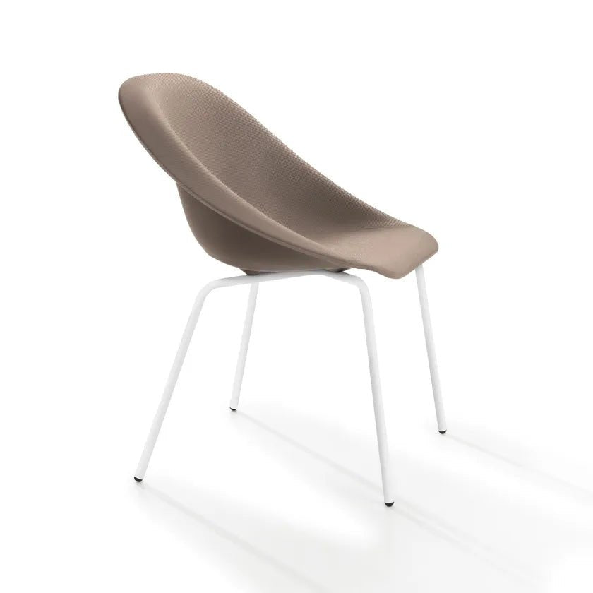 Karim Rashid Hoop Side Chair with Metal Base & Upholstered Seat - Modern Dining Room, Office, or Lounge Furniture for Home & Commercial Spaces