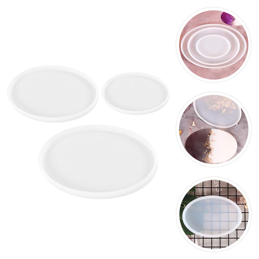 ARTIBETTER 3-Pack Silicone Resin Tray Molds - Oval Shaped Epoxy Platter & Coaster Molds for DIY Crafting, Crystal Clear Resin Casting - Perfect for Home Decor, Jewelry Displays & Gift Making