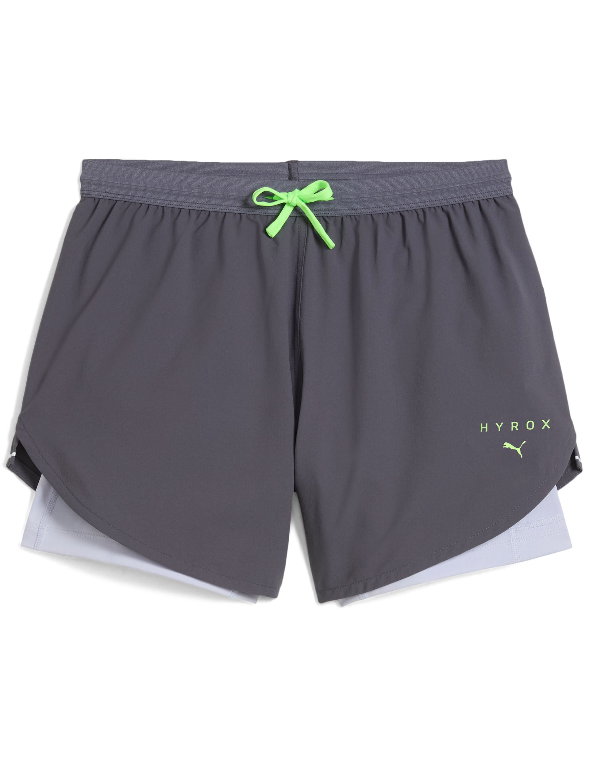 PUMA x Hyrox Ultraweave 2-in-1 Running & Training Shorts for Men - Galactic Grey - Lightweight Quick-Dry Gym & CrossFit Workout Shorts