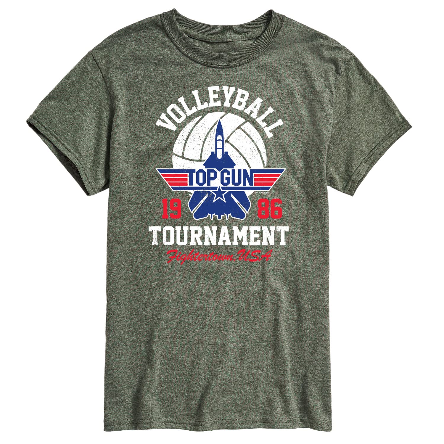 HYBRID APPAREL Men's Top Gun Volleyball Tournament Graphic T-Shirt - Short Sleeve Casual Tee for Sports Fans & Movie Lovers - Perfect for Gym, Beach, and Everyday Wear