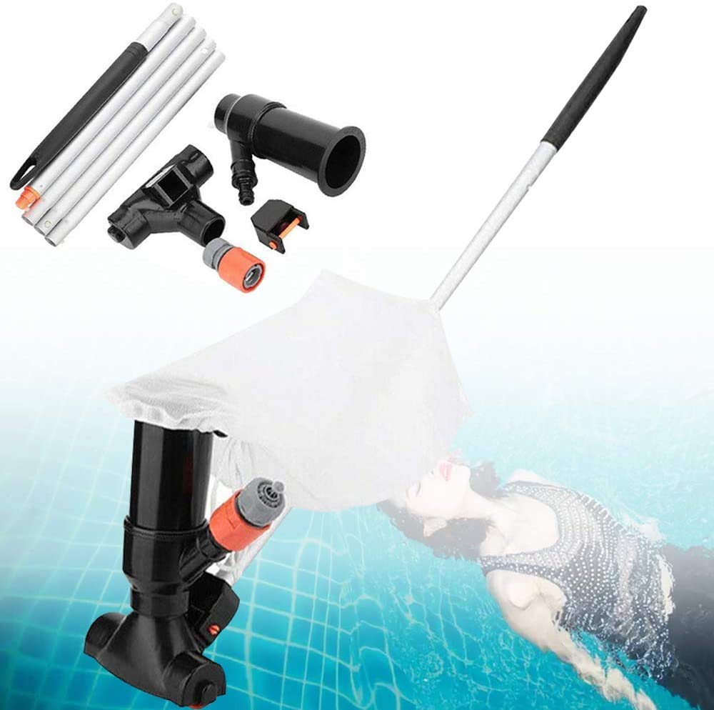 Portable Jet Pool Vacuum Cleaner - Handheld Manual Above Ground Pool Cleaner with Head & Pole Kit | Quick Debris Removal for Summer Waves Pools | Ideal for Inground & Above Ground Pools, Spas, Small Water Features | Perfect for Backyard, Vacation Homes & Pool Maintenance