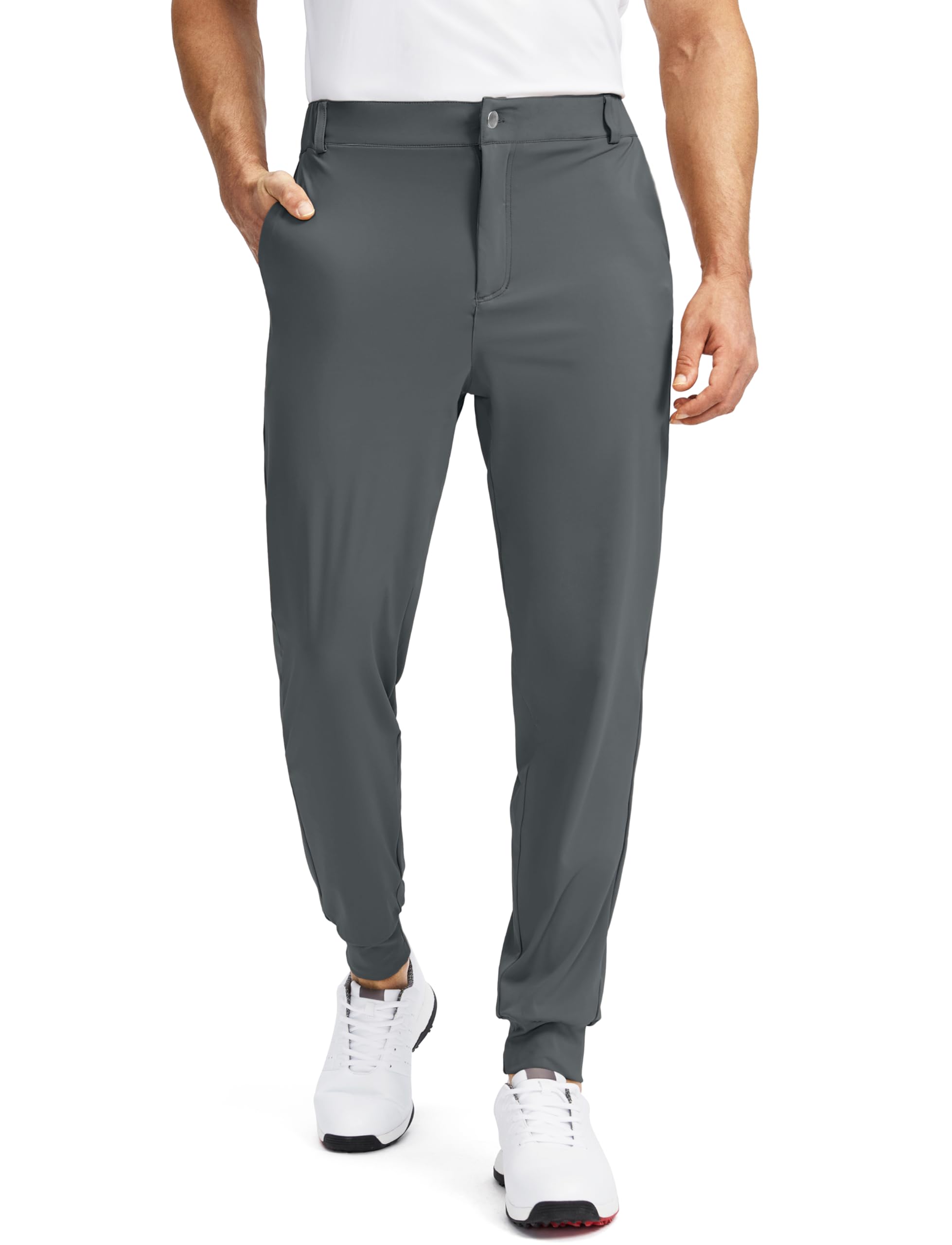 Soothfeel Men's Slim Fit Golf Joggers Pants - 5 Pocket Stretch Sweatpants for Running, Travel & Work | Comfortable Athletic Dress Pants for Golfing, Gym & Casual Wear