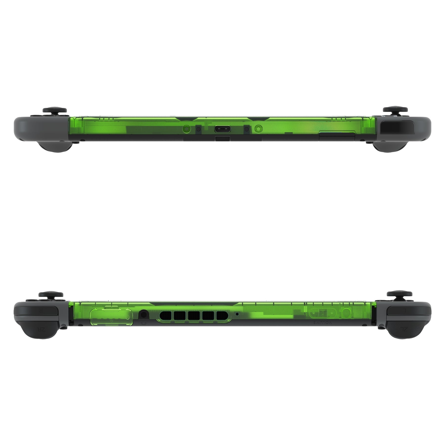 eXtremeRate DIY Replacement Housing Shell Front Frame with Volume & Power Buttons for Nintendo Switch Console - Clear Green | Gaming Accessories for Enhanced Customization & Protection