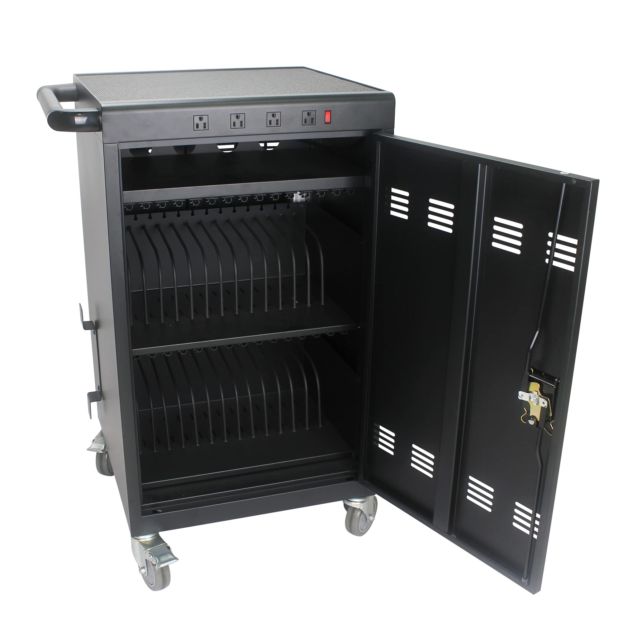 36-Port Mobile Charging Cart & Storage Cabinet for Tablets, Laptops, iPads (Up to 16.3