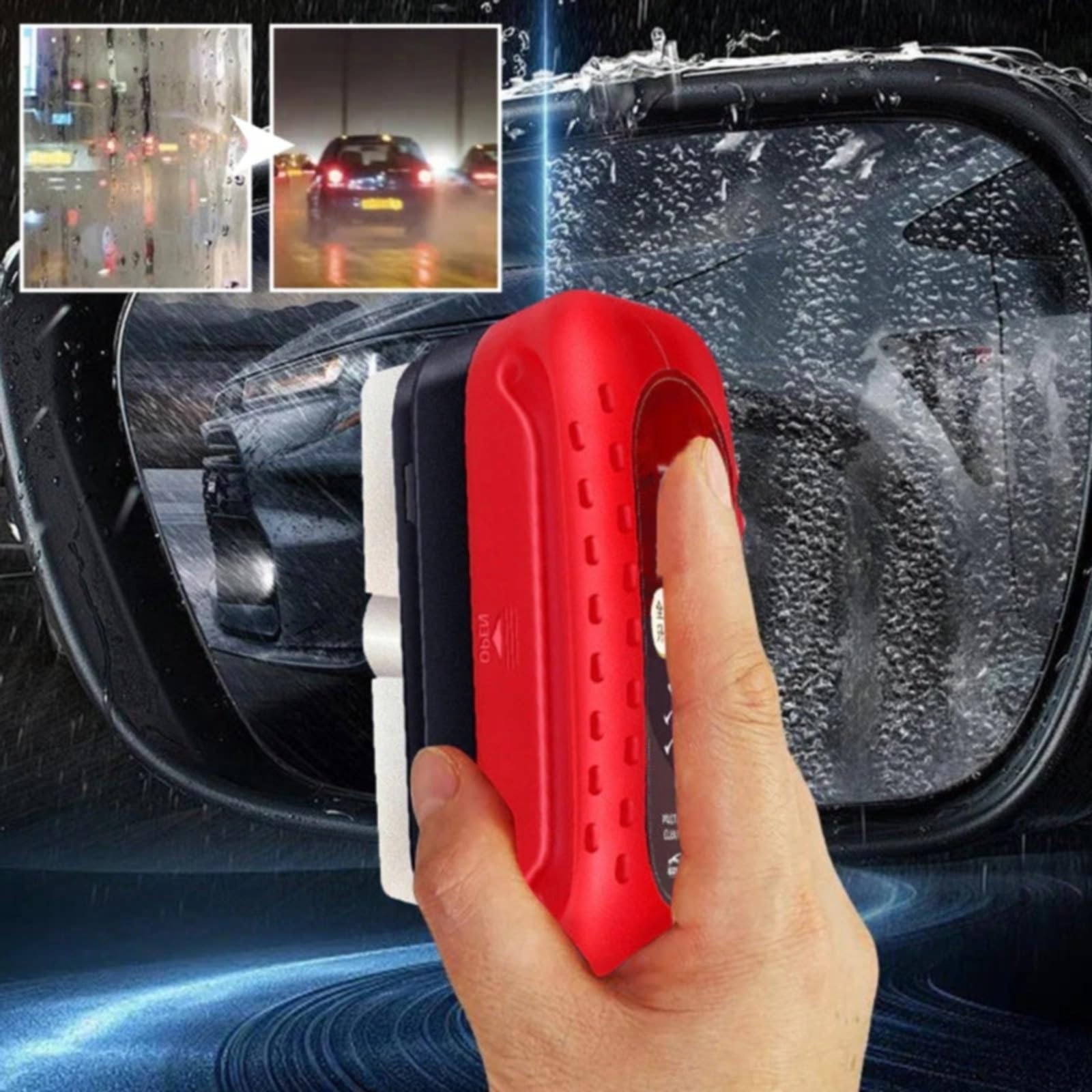 Premium Car Glass Oil Film Cleaner Kit - Windshield Oil Film Remover & Cleaning Brush Set (3 Brushes + 6 Cleaners) for Crystal Clear Visibility - Perfect for Road Trips, Daily Commutes & Winter Driving