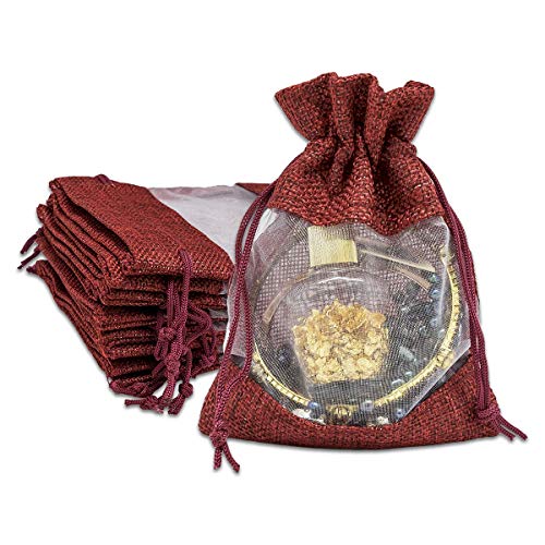 Maroon Red Burlap