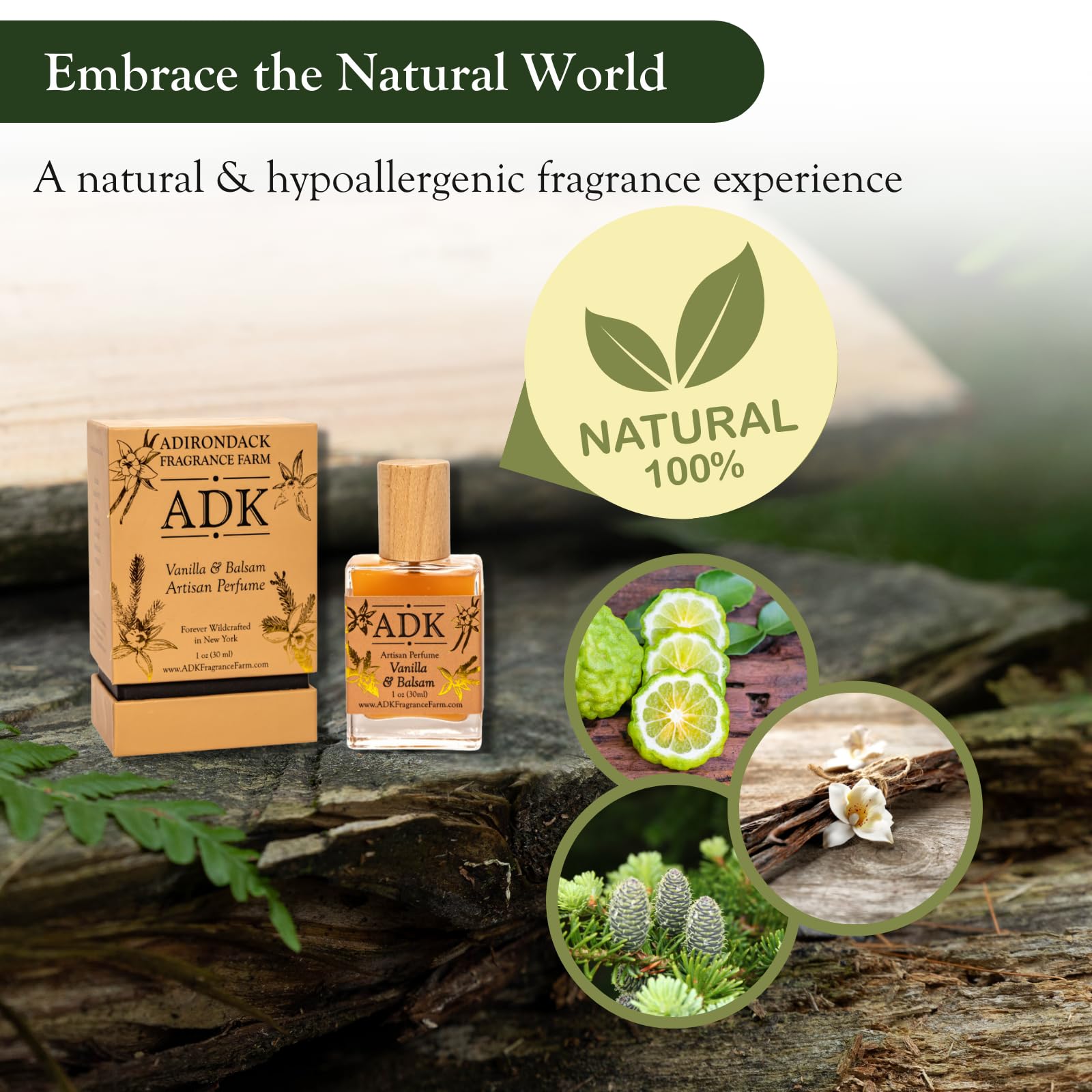 ADK Vanilla Balsam Botanical Perfume Spray 1 oz (30 mL) - Natural Hypoallergenic & Clean Fragrance for Women & Men with Pine, Bergamot, Vanilla, Balsam & Amber Notes | Perfect for Daily Wear, Date Nights & Special Occasions