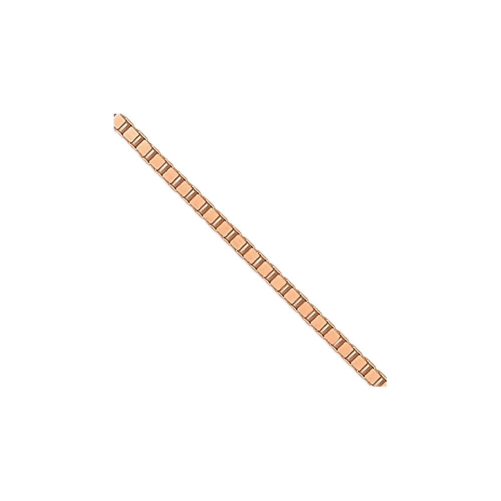 14K Rose Gold 0.5mm Box Chain Necklace with Lobster Clasp - Diamond2Deal Fine Jewelry for Women - Perfect for Everyday Wear, Gifts & Special Occasions