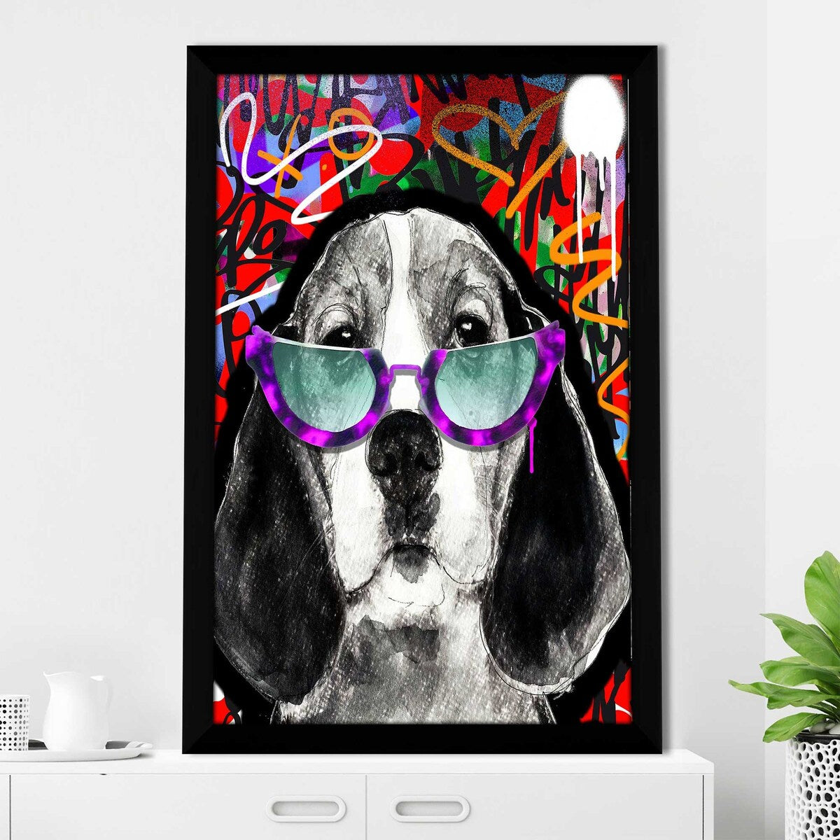 Beagle Nerd by Jodi - Funny Dog Lover Acrylic Wall Art Print - Perfect for Home Office Decor & Gifts for Dog Lovers