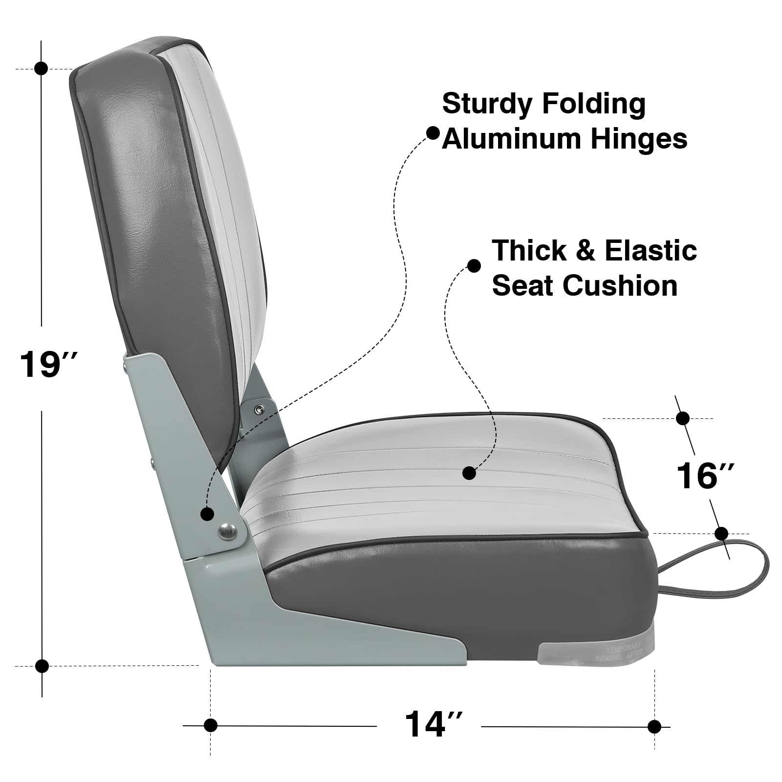 Leader Accessories Low Back Folding Boat Seats (2-Pack) - Comfortable & Durable Marine Chairs for Fishing, Boating, and Outdoor Adventures