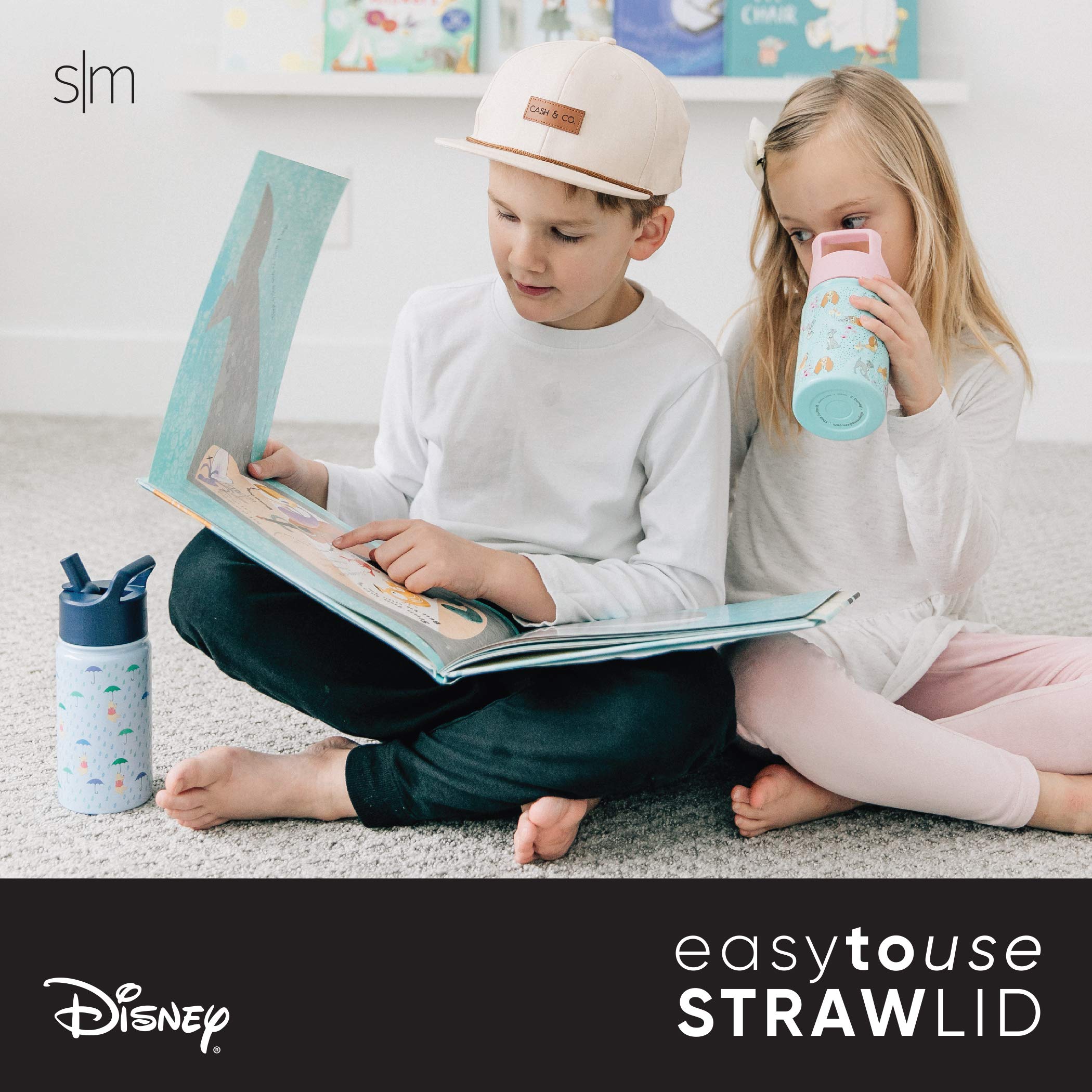 Simple Modern Disney Minnie Mouse Kids Water Bottle with Straw Lid - Insulated Stainless Steel Tumbler for Girls, School, Travel & Sports | Summit Collection | 14oz, Minnie Mouse Retro Design | BPA Free Reusable Drinkware for Children