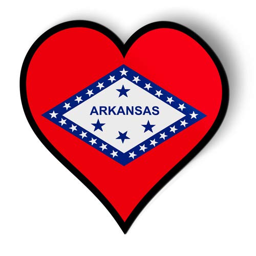 Arkansas Flag Heart Magnet for Car, Fridge, Locker - 3 Inch Patriotic Decorative Accessory - Perfect for Home, Office & College Dorm Decor