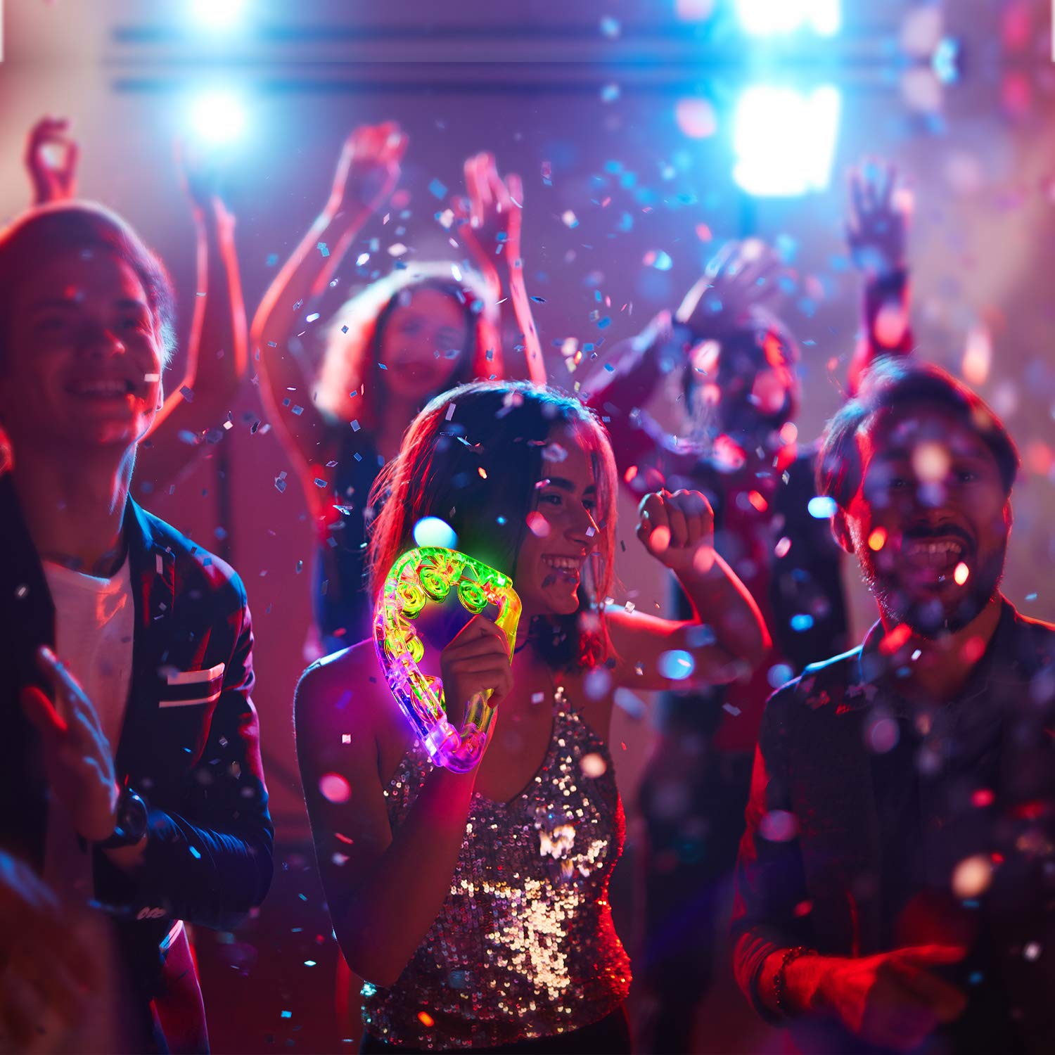 AYWEWII LED Tambourine - Light Up Musical Handheld Toy with Flashing Lights for Autism, Sensory Play, Parties & Gifts (Kids/Adults/Teens) - Perfect for Birthday Celebrations, Classroom Activities & Music Therapy