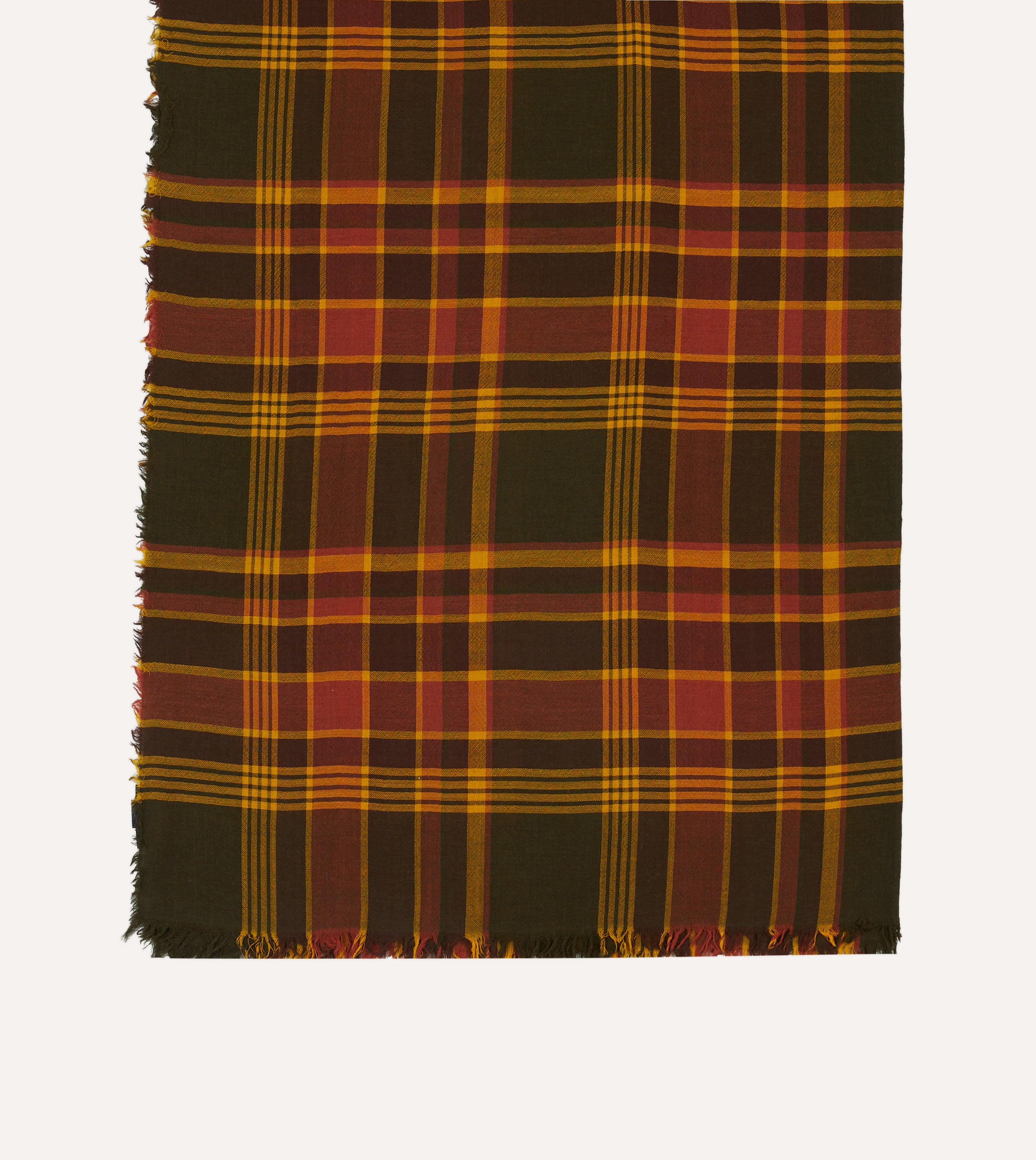 Warm Brown and Red Tartan Check Wool Scarf for Women & Men - Soft Winter Fashion Accessory for Cold Weather, Outdoor Activities and Holiday Outfits