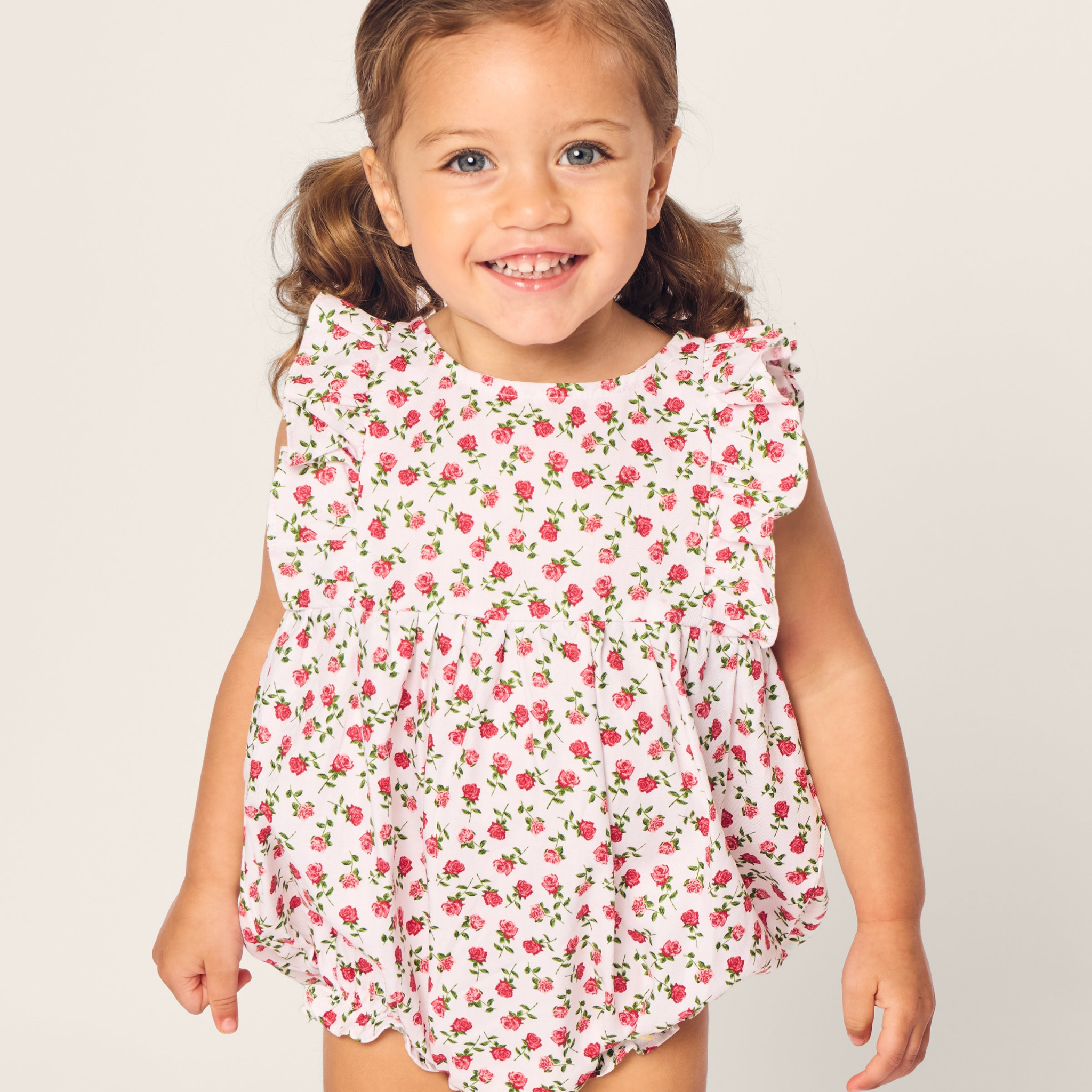 Adorable Baby's Twill Ruffled Romper in Petite Petals - Soft & Comfortable Outfit for Newborns & Infants - Perfect for Playdates, Photo Shoots & Special Occasions