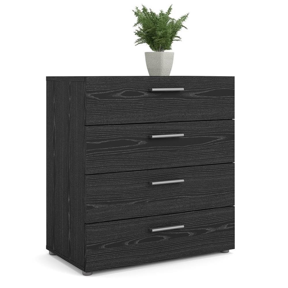 Home Square 3-Piece Bedroom Set with Chest & 2 Nightstands - Black Woodgrain Finish for Master Bedroom or Guest Room Decor