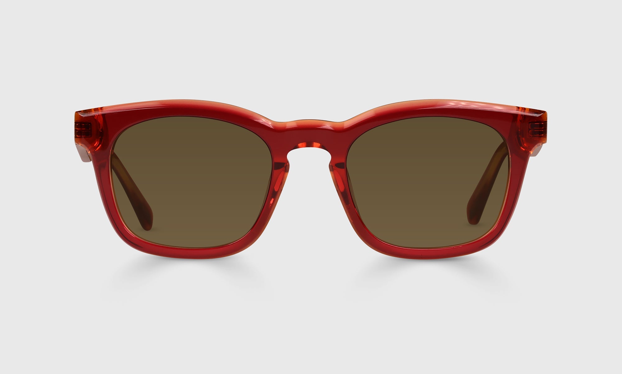 Humble Narrator Color 01 Red & Orange Crystal Acetate Eyeglass Frames - Stylish Reading Glasses for Women & Men, Perfect for Office, Reading, and Fashion Accessories