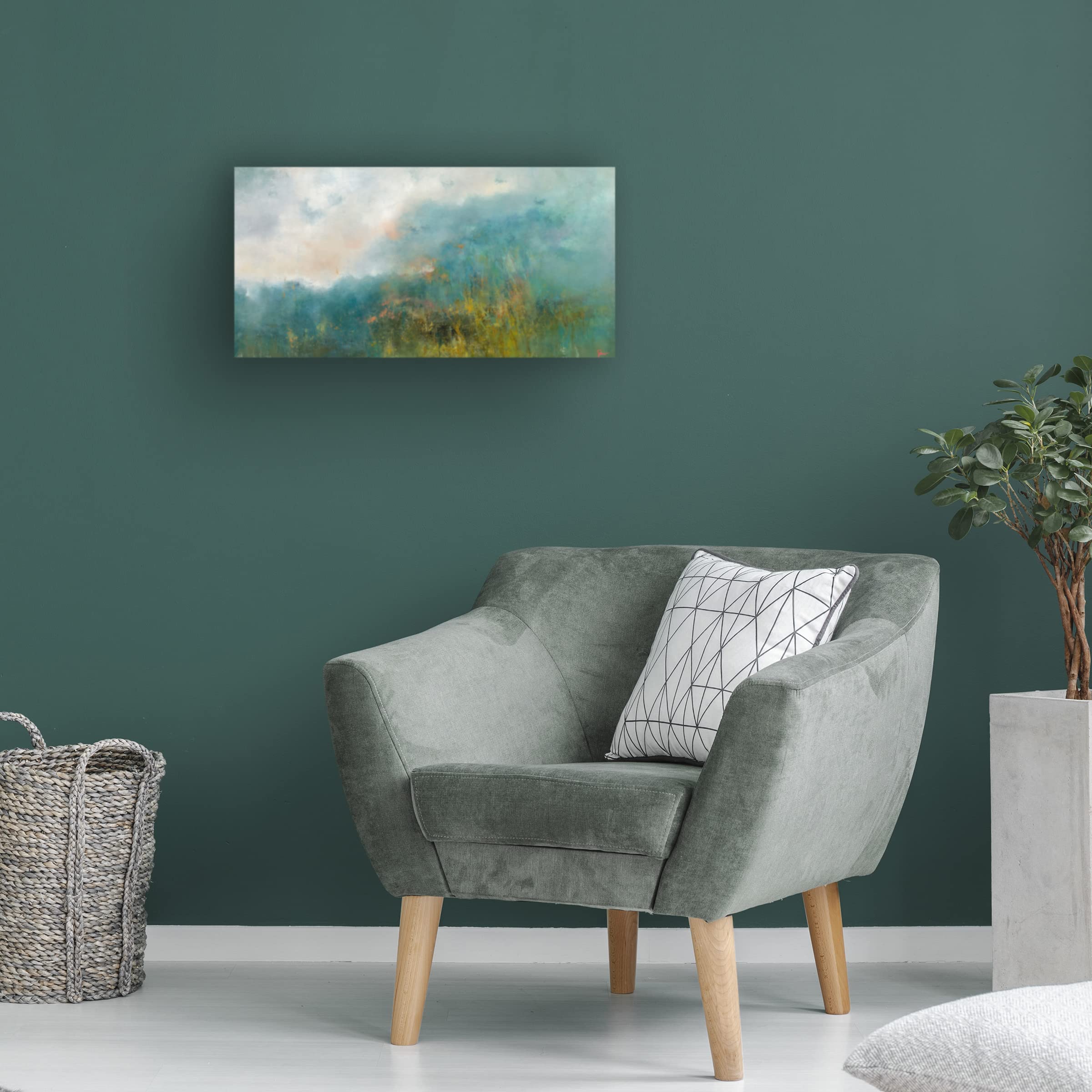 Trademark Fine Art 'Incoming' Canvas Wall Art by Patrick Dennis - Stunning Ocean Wave Painting for Beach House Decor, Living Room & Office Wall Art