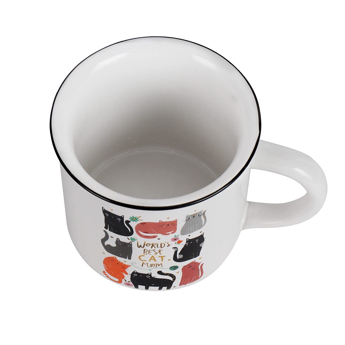 Ceramic Cat Coffee Mug - White Cat Lover Gift for Women & Men | Best Cat Mom Present | Perfect for Home, Office & Tea Time