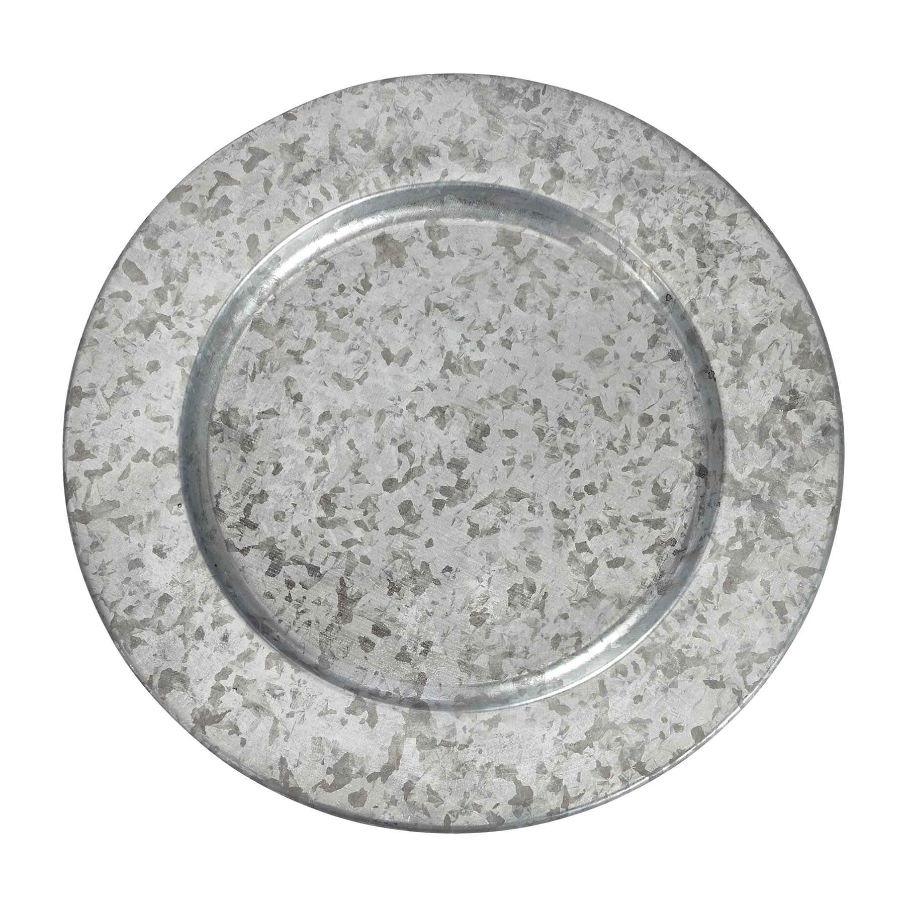 Vintage Farmhouse 13 Inch Galvanized Tin Charger Plate - Rustic Table Decor for Weddings, Parties & Farmhouse Dining