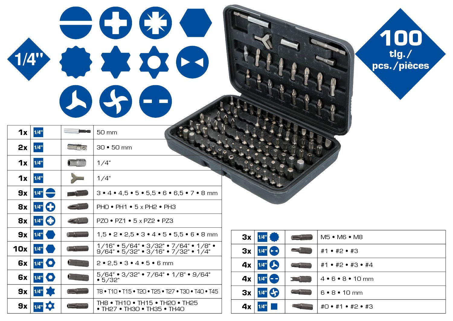 BRILLIANT TOOLS BT053100 100-Piece Bit Set - for DIY & Professional Use