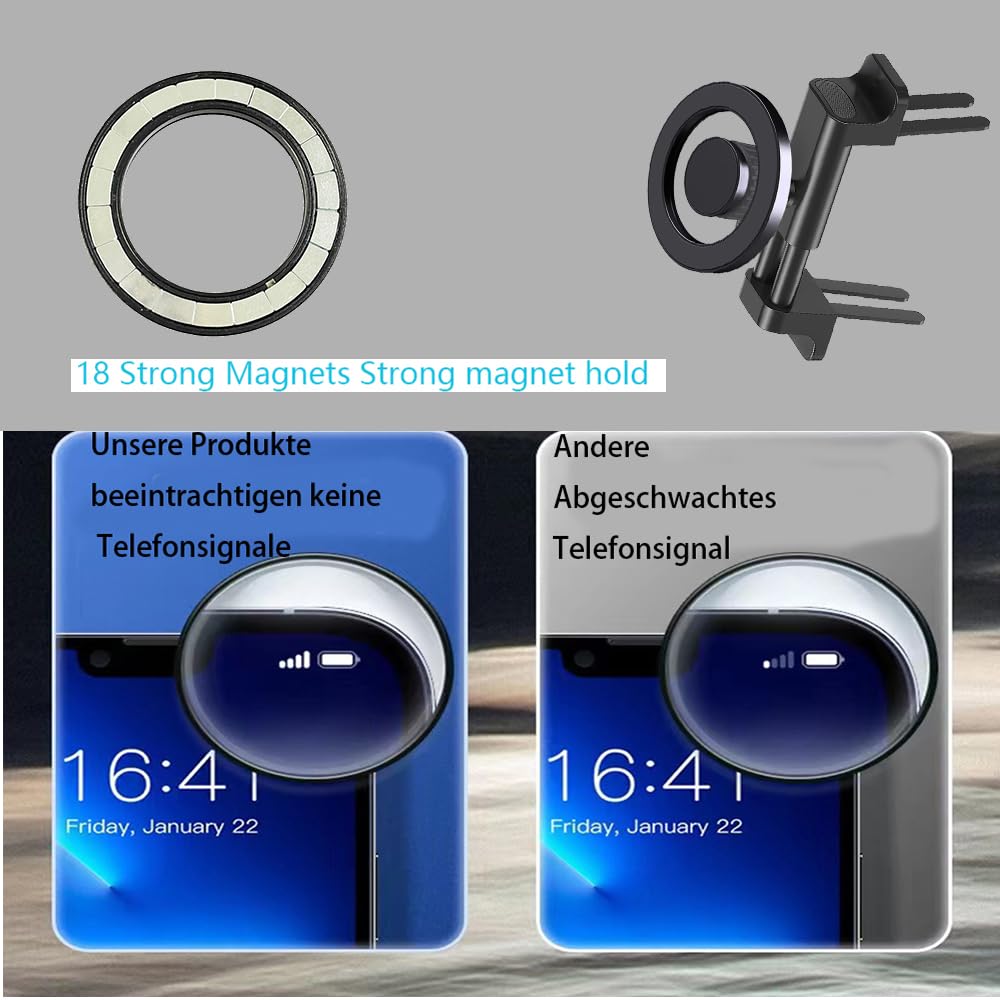 Universal Car Phone Mount Holder for Mercedes-Benz C/E/S/B/A/GLC/GLE/GLS/GLB/GLA Class & Mini Cooper/Countryman - Dashboard & Air Vent Compatible - Perfect for GPS Navigation & Hands-Free Driving