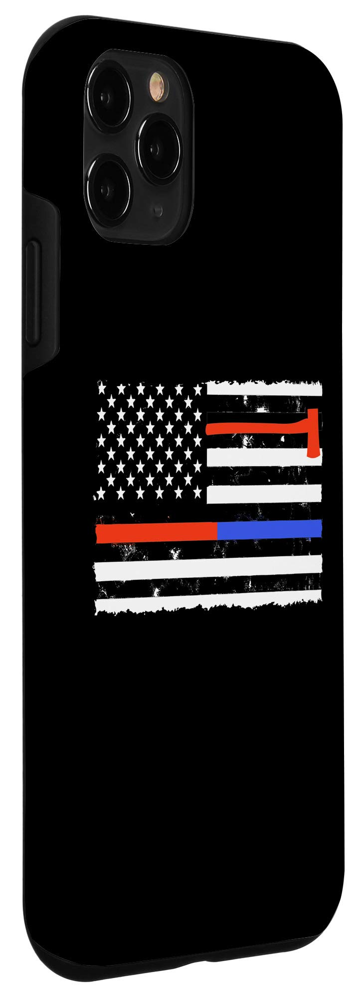 iPhone 11 Pro Case - Thin Red Blue Line Patriotic Design, USA Flag & Firefighter Police Support, Durable Protective Cover - Perfect for First Responders, Military & Patriotic Gift Giving