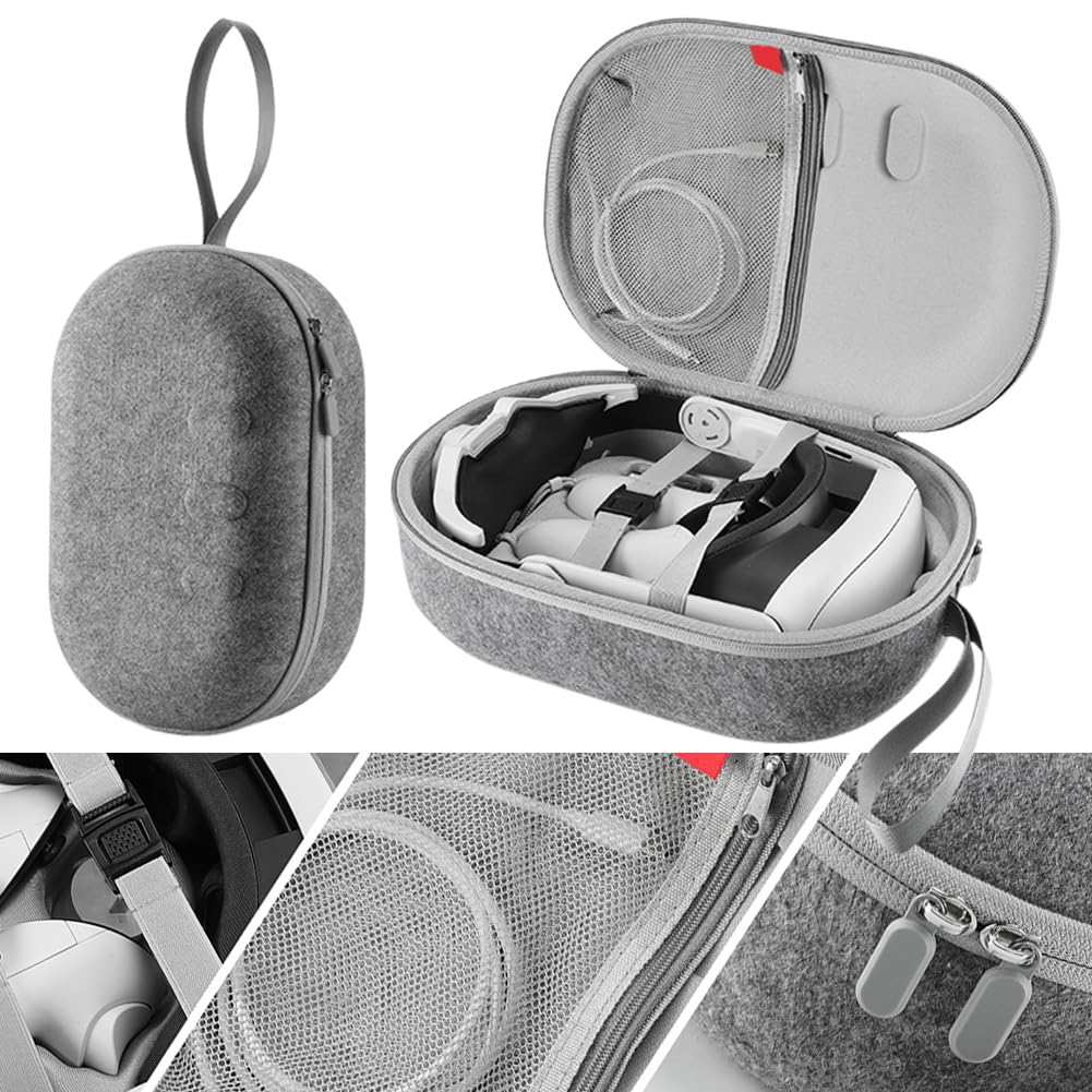 Shockproof EVA Hard Travel Case for Meta Quest 3 VR Headset & Controllers - Protective Storage Carrying Case with Shoulder Strap for Oculus Quest 3 Accessories | Perfect for Gaming, Travel & Safe Storage