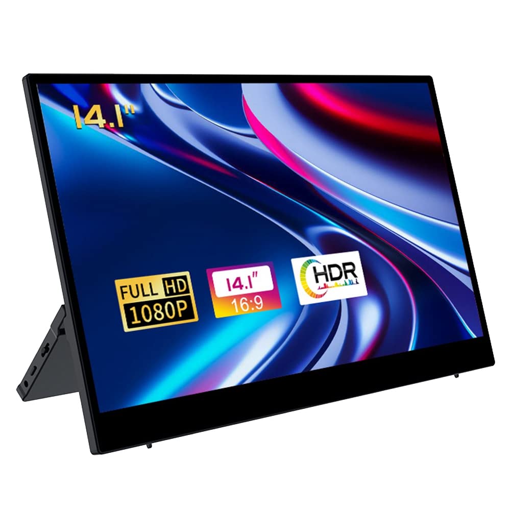 Qiaohome 14.1 Inch Portable Monitor 1080P Full HD IPS Screen - Second External Display for Laptop, Gaming, Computer Screen Extender - Perfect for Work, Travel & Multi-Tasking